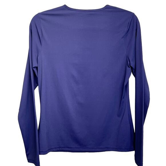 Lands’ End Floral Rash Guard Top Purple Size S Long Sleeve Round Neck Swimwear - Picture 5 of 9
